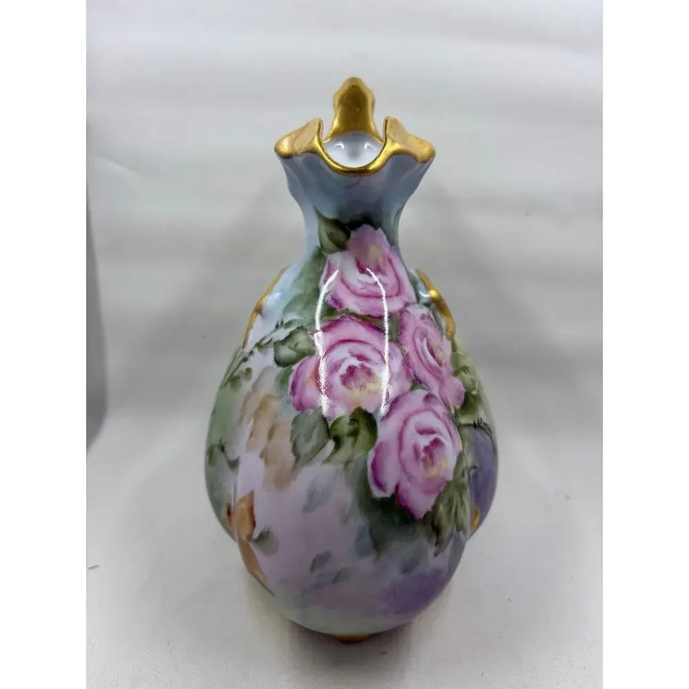 Antique Nippon Hand Painted Roses Decoravtive Vase/Pitcher